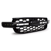 Grill Gloss BLACK With SPOT LIGHT DRL Wildtrak X Style Fits Ford Ranger Next Gen T9 2022-