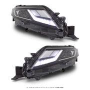 Headlights Black PAIR LED Fits Mitsubishi Triton MR 11/2018 - 2023 GLS GLX-R