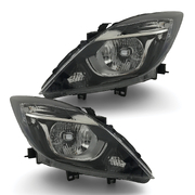Headlights Black PAIR fits Mazda BT50 UR 2015 - 2020