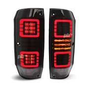 Tail Lights Black Smoked LED PAIR Fits Toyota Landcruiser 76 Series 2007 - 2022