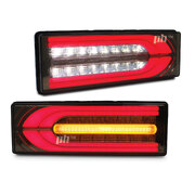 Tail Lights G-Wagon Style Smoked LED Sequential fits Toyota Hilux N70 N80 Alloy Tray 05 - 24