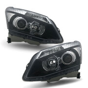 Headlights Black Projector PAIR Fits Isuzu DMAX Ute 2012 - 2016 D-MAX 
