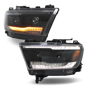 Headlights LED Dual Projector Sequential Indicator fits Dodge RAM 1500 DT 2019 - 2023