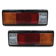 Tray Back Tail Lights PAIR Rectangle Plug fits Mitsubishi Triton 1986 - 2015