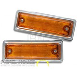 Indicator Guard Repeaters Light Flasher PAIR Chrome Nissan Datsun 1200 Ute 78-85