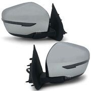 Door Mirrors PAIR Chrome Electric Indicator fits Nissan Navara D23 NP300 15-20