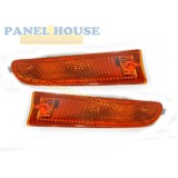 Front Bumper Indicator Light PAIR Amber Fits Toyota RAV4 94-98 