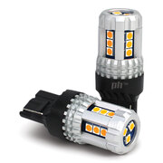 T20 Wedge Style LED Indicator Bulbs Amber PAIR 500LM