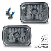 Headlights PAIR 7x5 with Park Light and H4 Super Bright Bulbs ADR Approved 