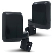 Door Mirrors Black Metal Base PAIR Fits Landcruiser 60 Series 1980 - 1990