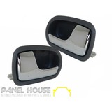 Mazda 323 BJ Astina 98-03 PAIR L+R FRONT Interior Chrome Grey Door Handle Inner NEW