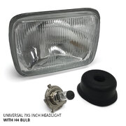 Headlight 7x5 Glass Lens with H4 Bulb fits Toyota Hilux 1983 - 2005