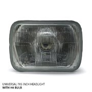 Headlight 7x5 Glass Lens with H4 Bulb fits Toyota Hiace 100 Series 1989 - 2005